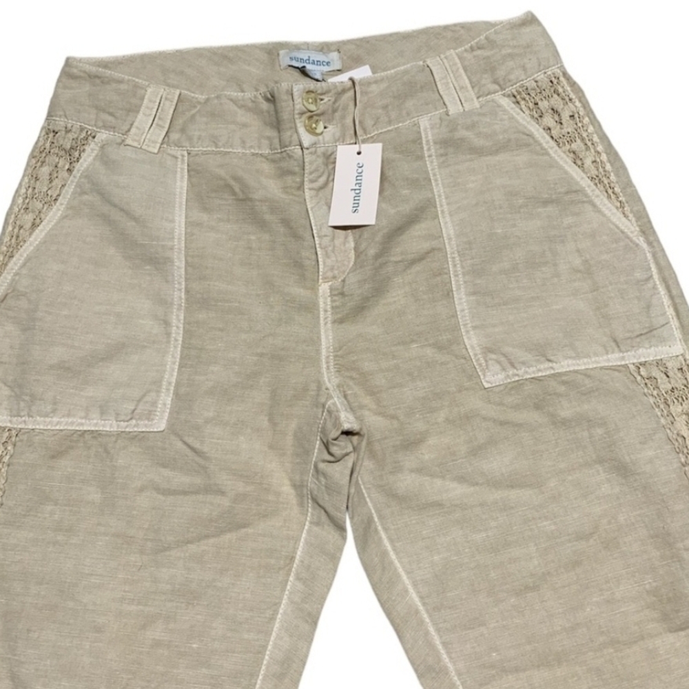 🌻Sundance Linen blend organia lace convertible pants size 12.